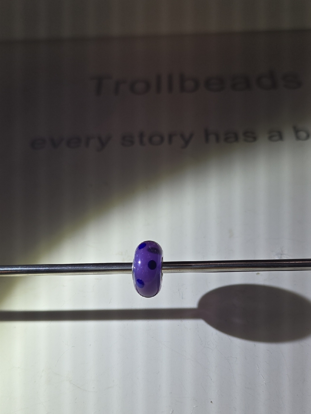 Trollbeads Purple Glass Bead with Dark Blue Dots
